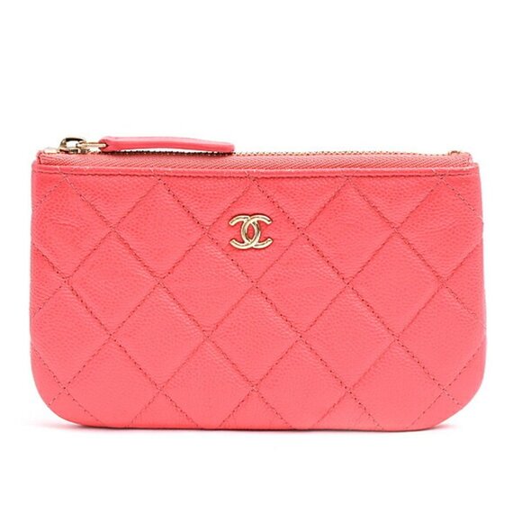 CHANEL Pink Caviar Leather Wallet